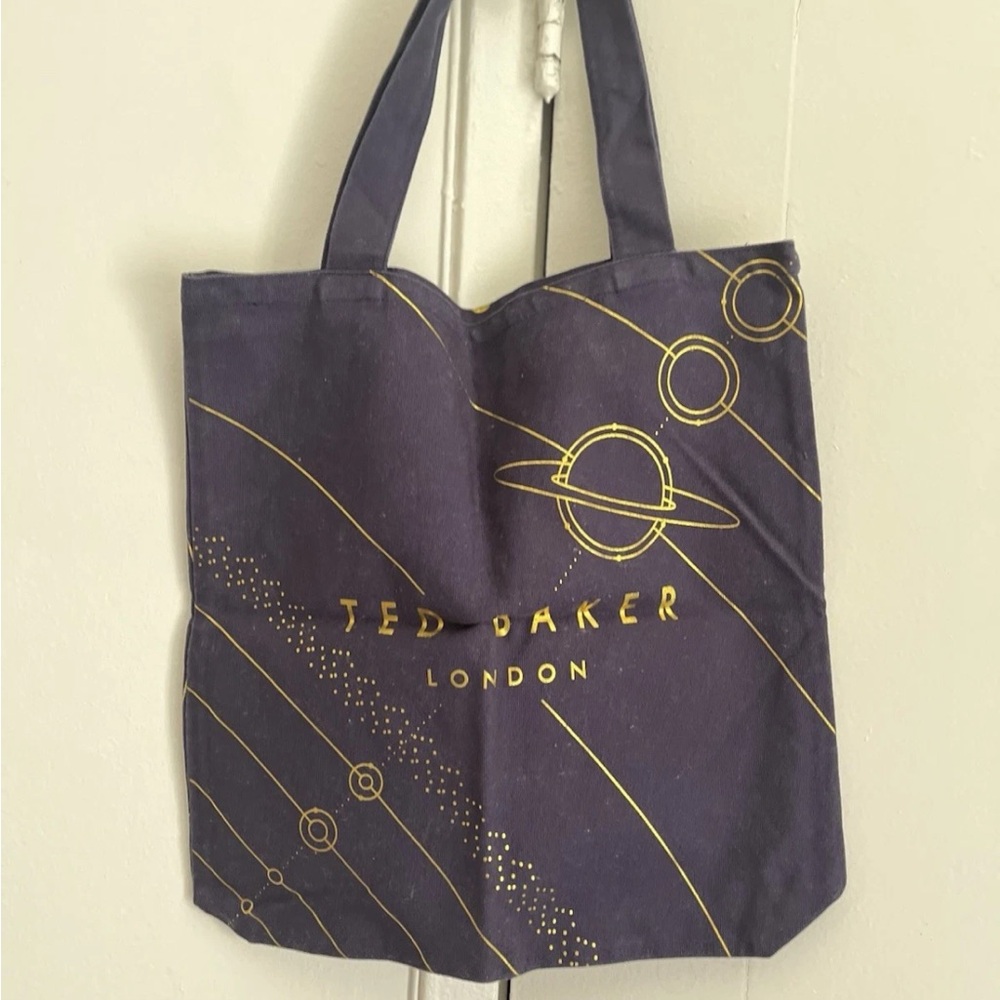 Ted Baker Dark Blue Tote with Gold Design